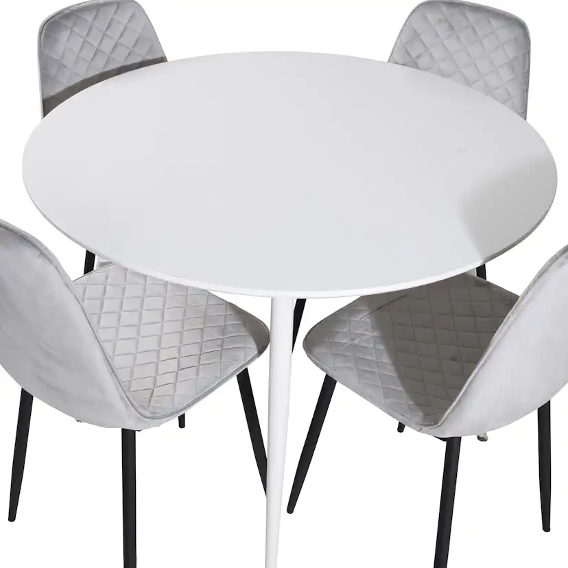 Matgrupp Venture Home Plake med 4 Phoi Stolar Sammet Runt