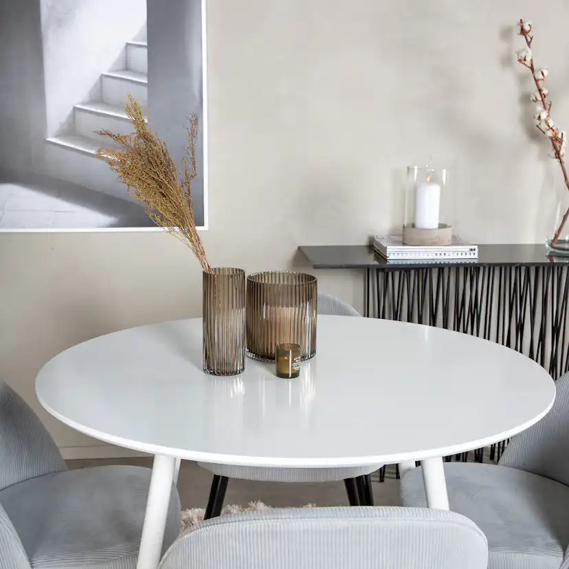 Matgrupp Venture Home Plake med 4 Valentina Stolar Manchester Runt