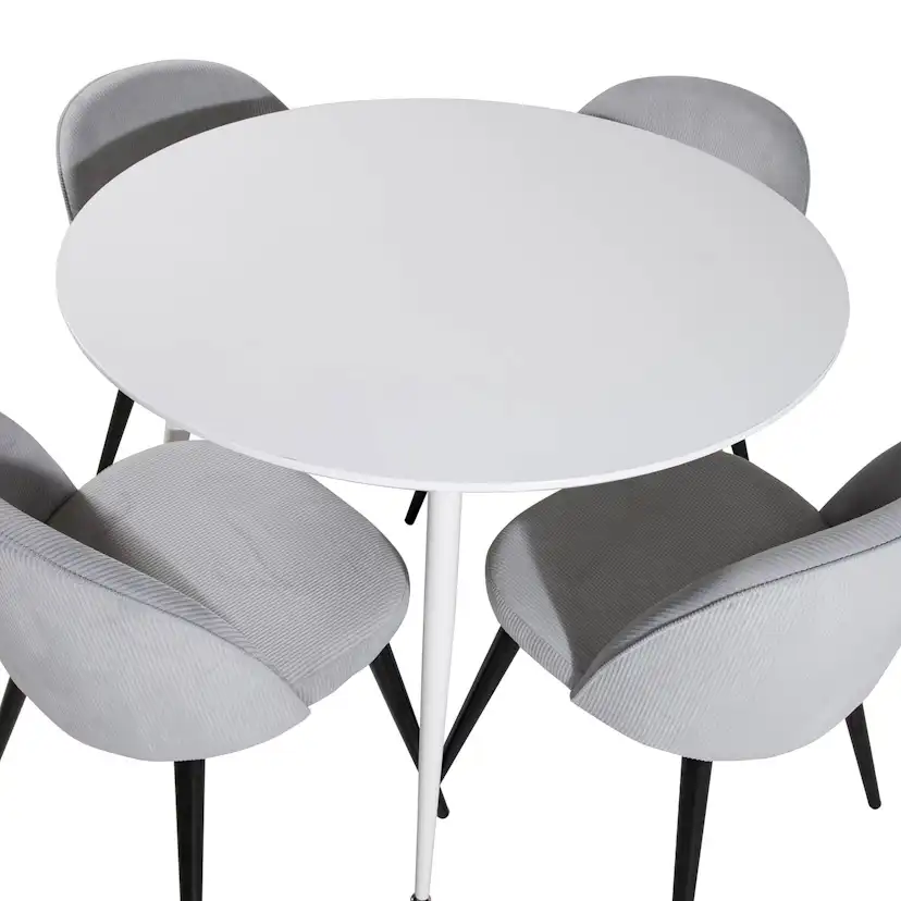 Matgrupp Venture Home Plake med 4 Valentina Stolar Manchester Runt