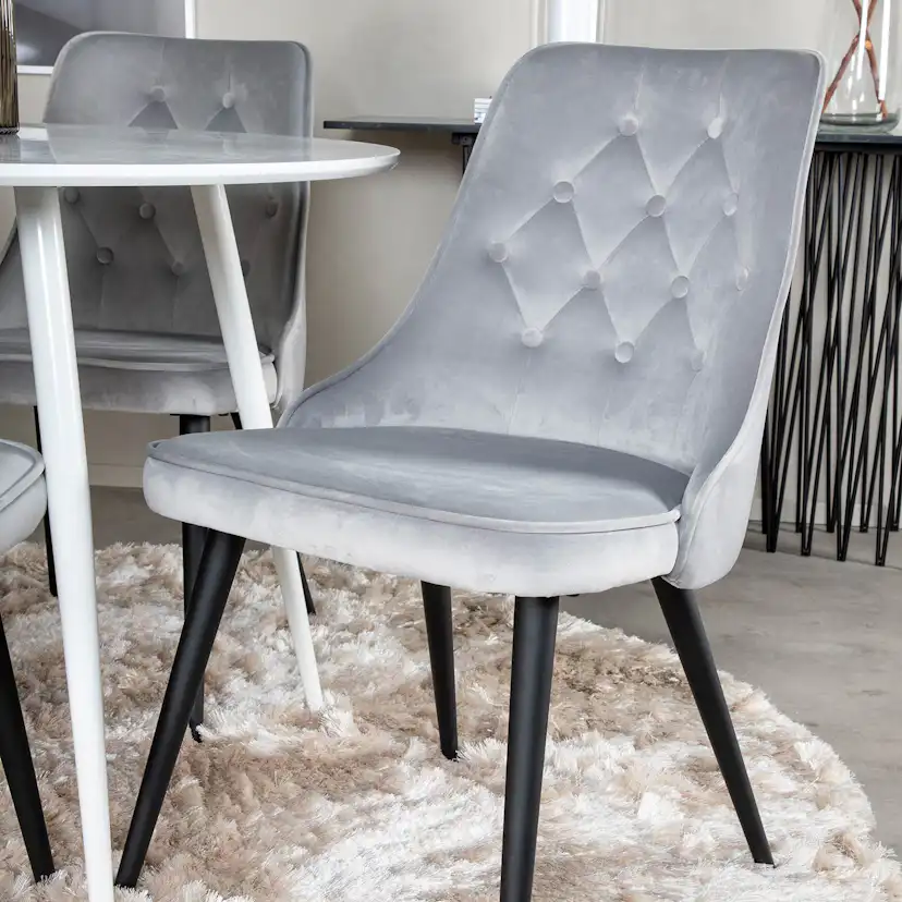 Matgrupp Venture Home Plake med 4 Vera Stolar Sammet Runt