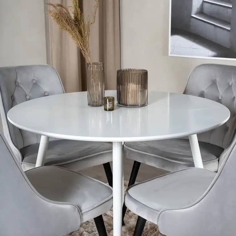 Matgrupp Venture Home Plake med 4 Vera Stolar Sammet Runt