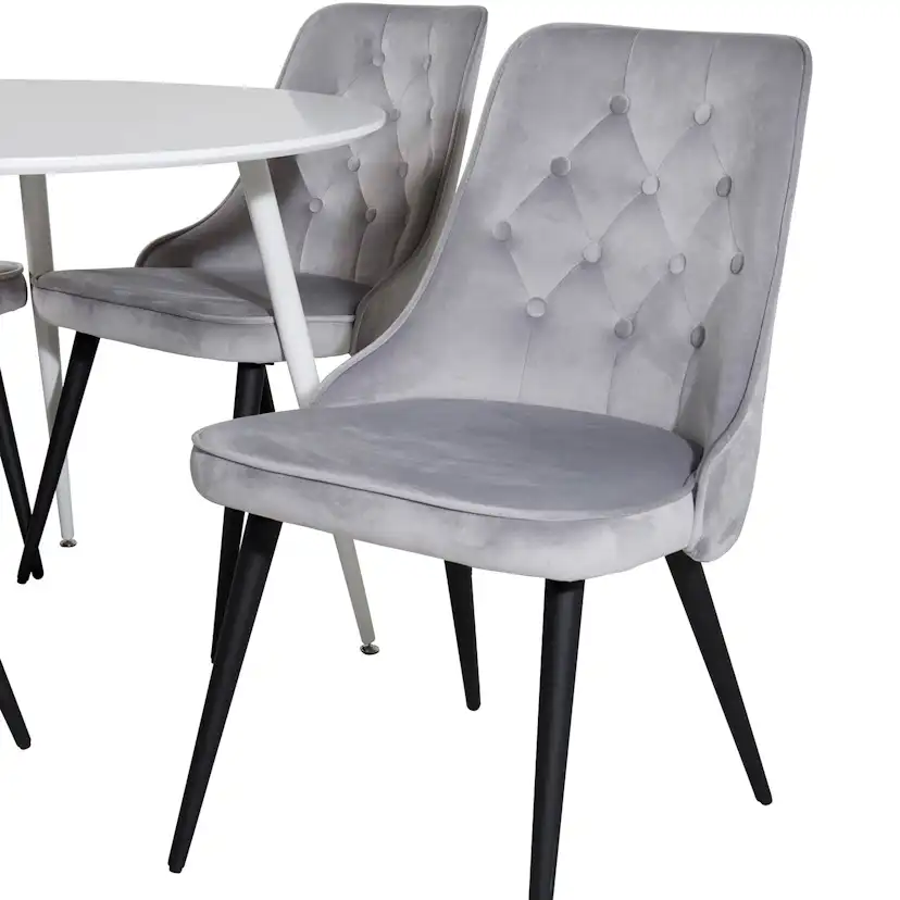 Matgrupp Venture Home Plake med 4 Vera Stolar Sammet Runt