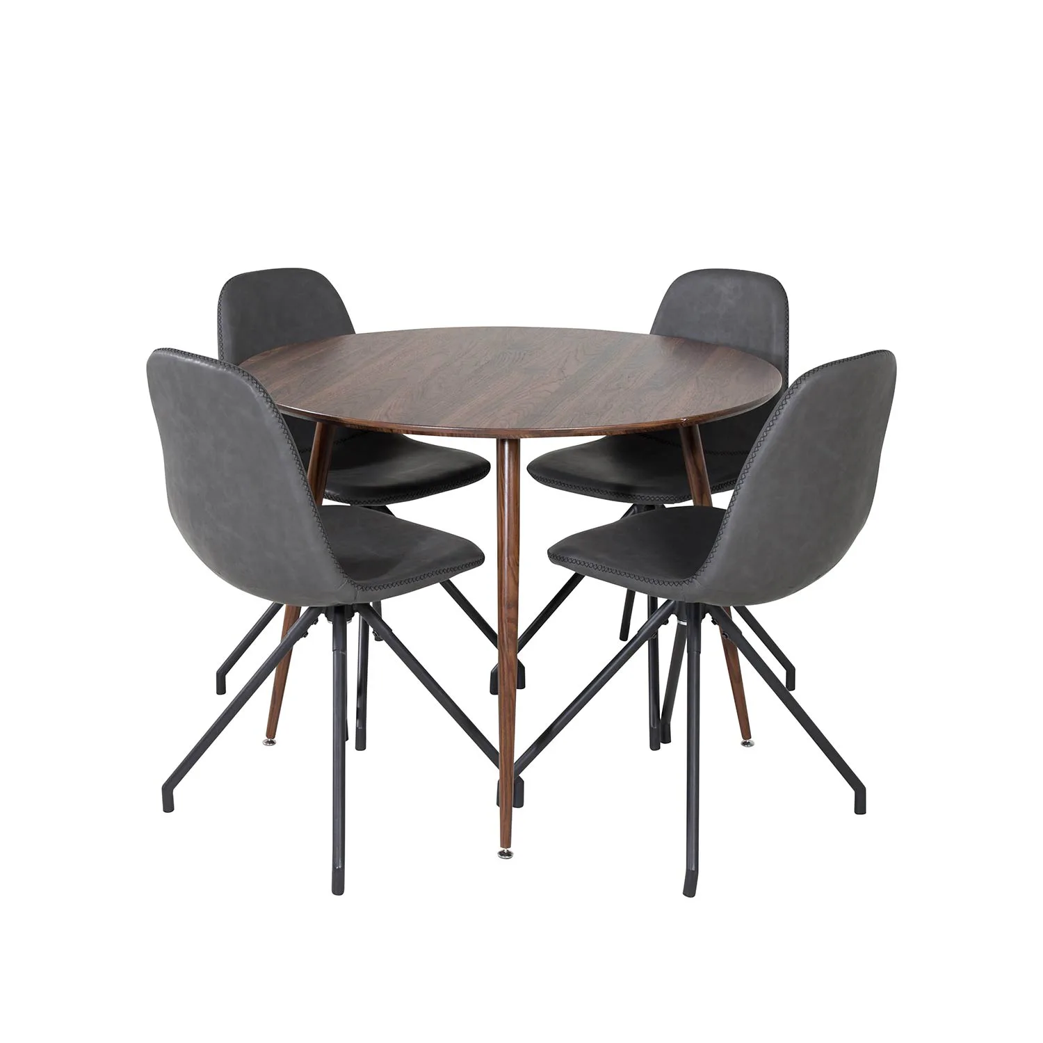 Matgrupp Venture Home Plake med 4 Pobbie Stolar Design med Snurrfunktion Konstläder