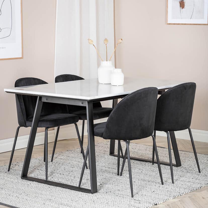 Matgrupp Venture Home Estelle 140 med 4 Wrigley Stolar