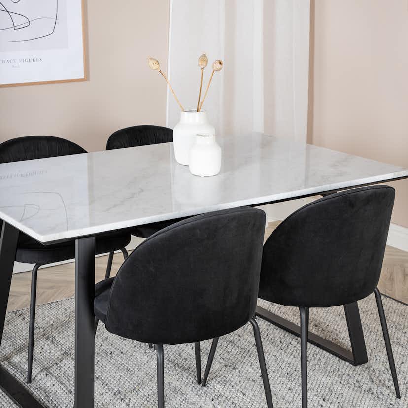 Matgrupp Venture Home Estelle 140 med 4 Wrigley Stolar