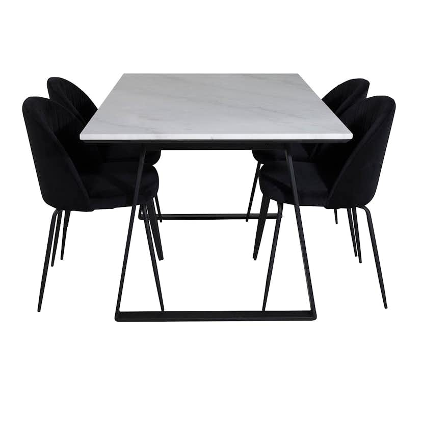 Matgrupp Venture Home Estelle 140 med 4 Wrigley Stolar