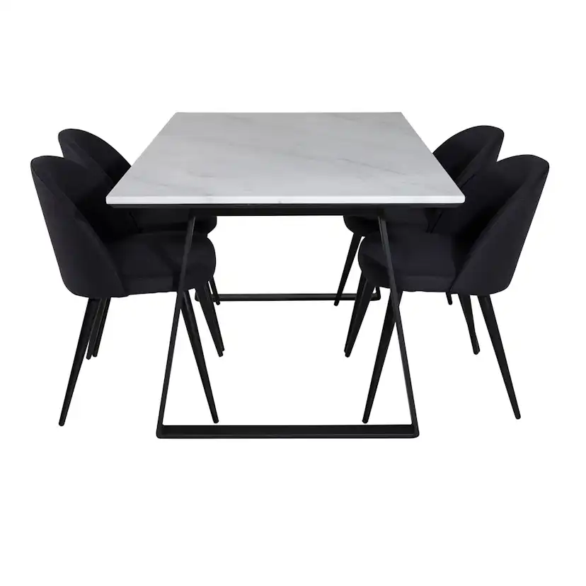 Matgrupp Venture Home Estelle 140 med 4 Valentina Stolar PolyEstelletyg