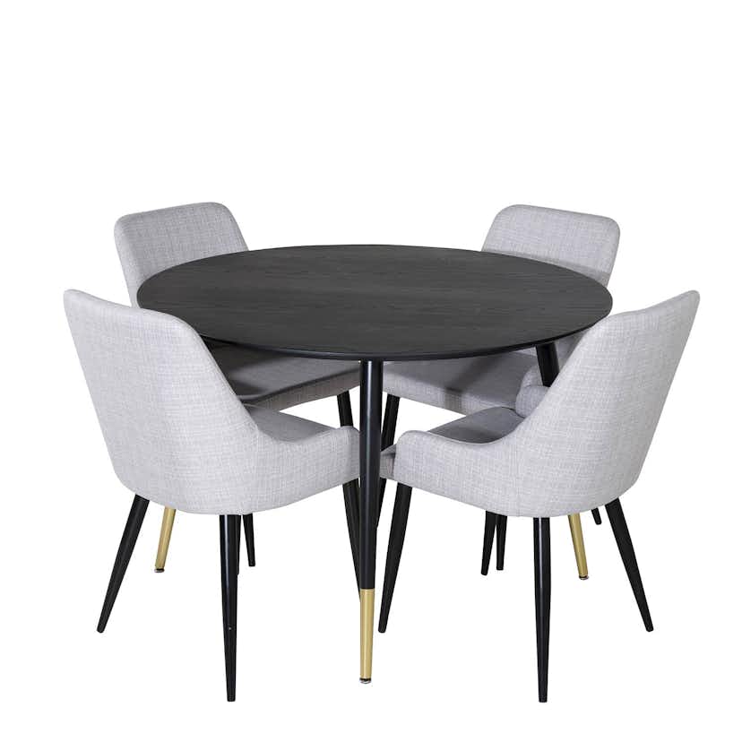 Matgrupp Venture Home Dipp Ø115 cm med 4 Plaza Stolar