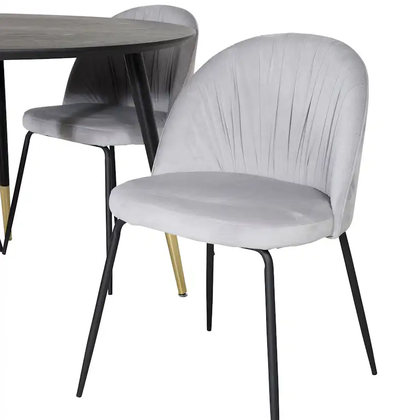 Matgrupp Venture Home Dipp Ø115 cm med 4 Wrinkles Stolar