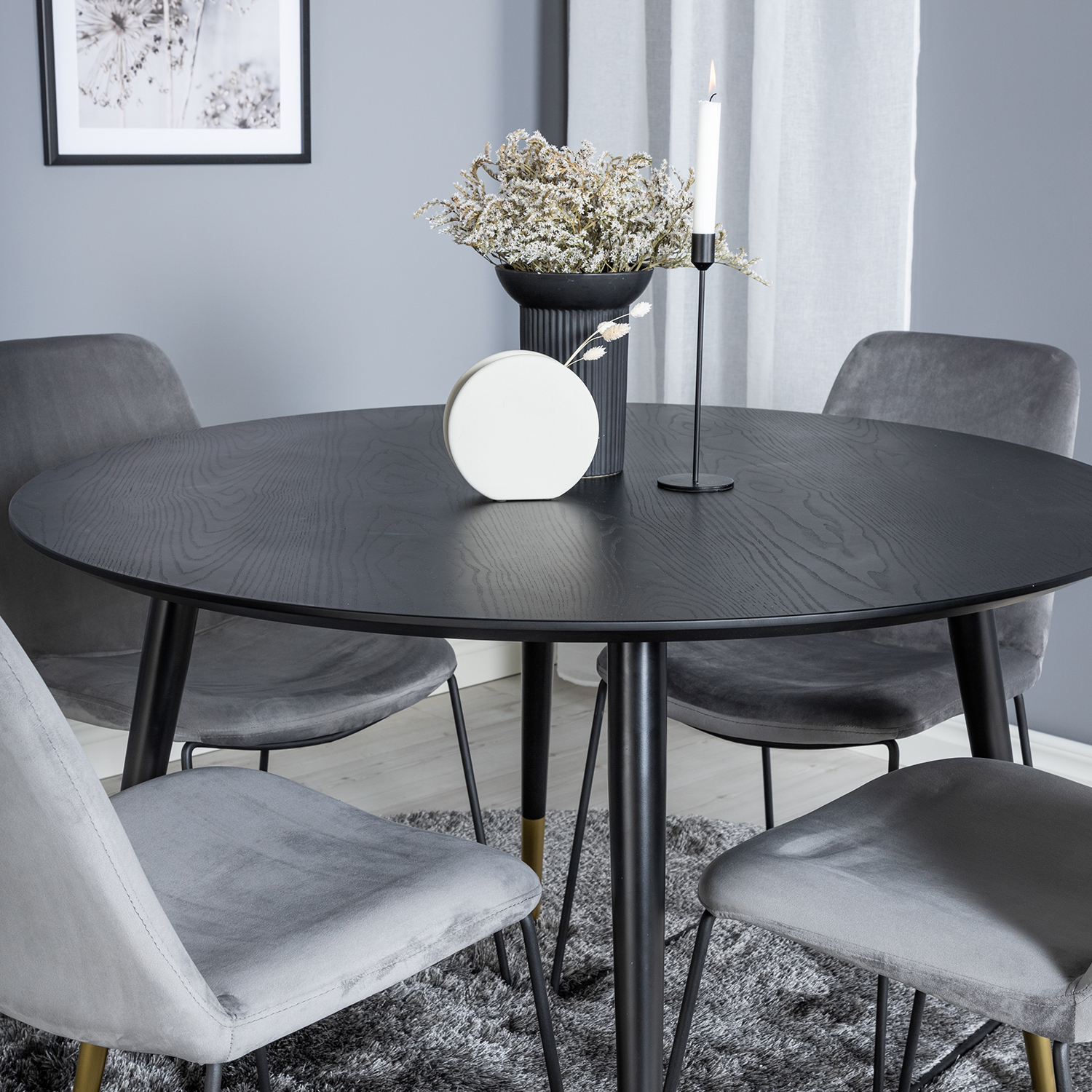 Matgrupp Venture Home Dipp Ø115 cm med 4 Muce Stolar