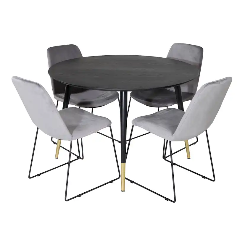 Matgrupp Venture Home Dipp Ø115 cm med 4 Muce Stolar