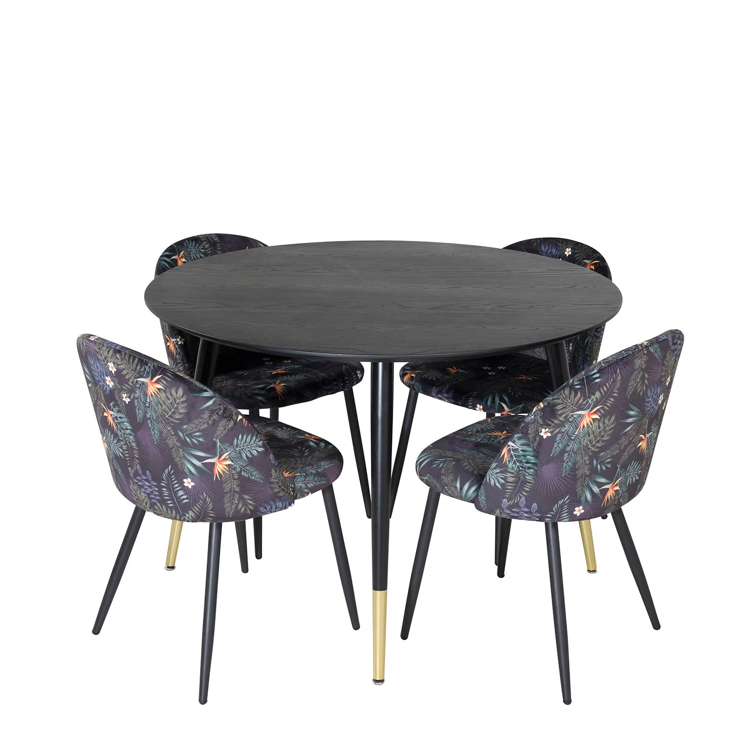 Svart/Mässing/Blommönstrad