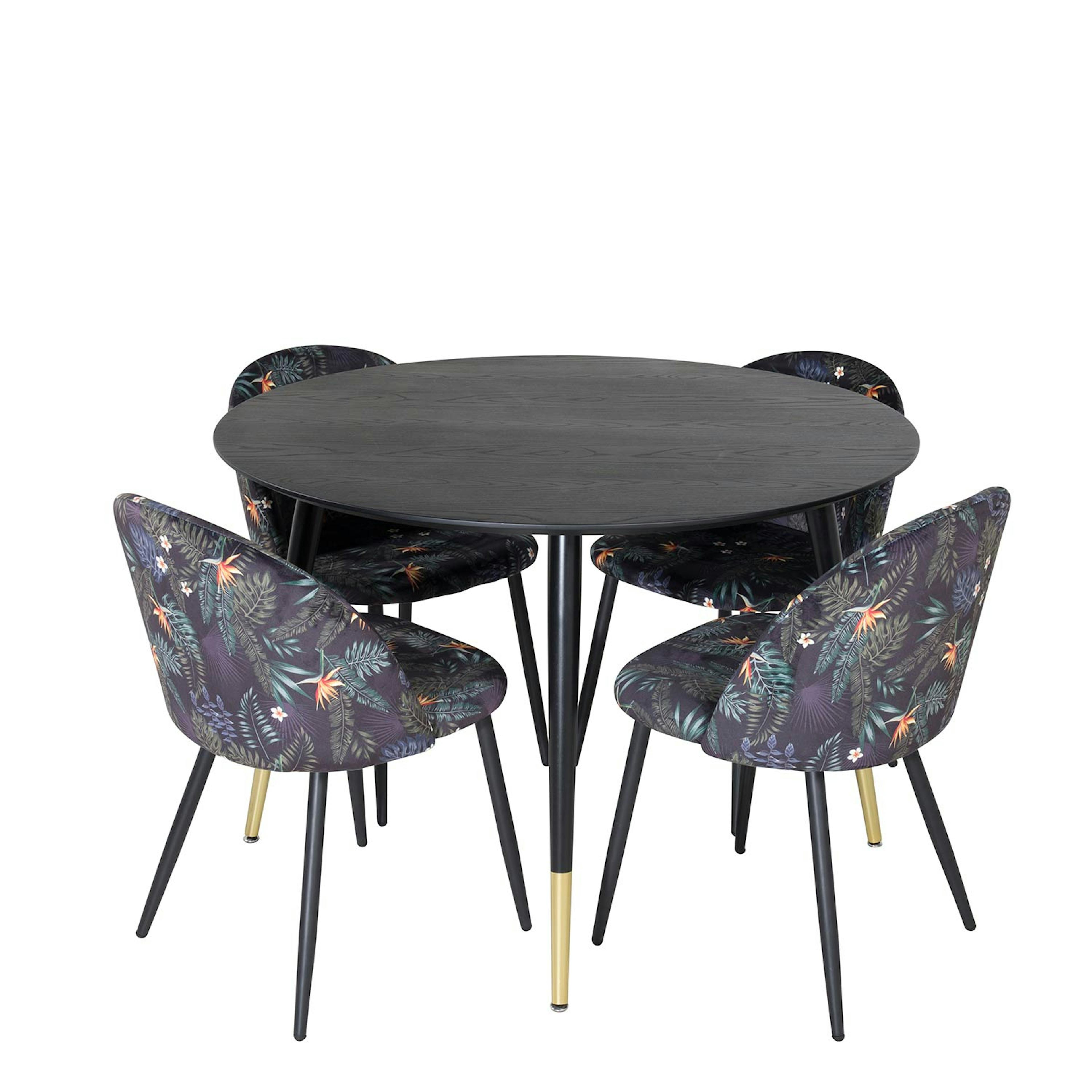 Svart/Mässing/Blommönstrad