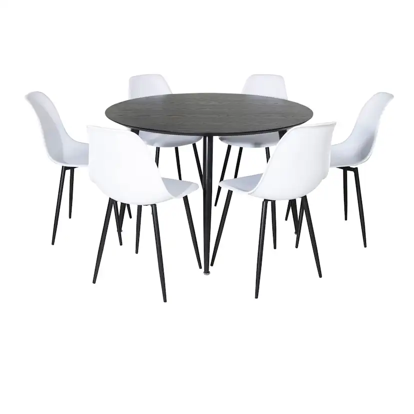 Matgrupp Venture Home Dipp Ø115 cm med 6 Polar Plast Stolar