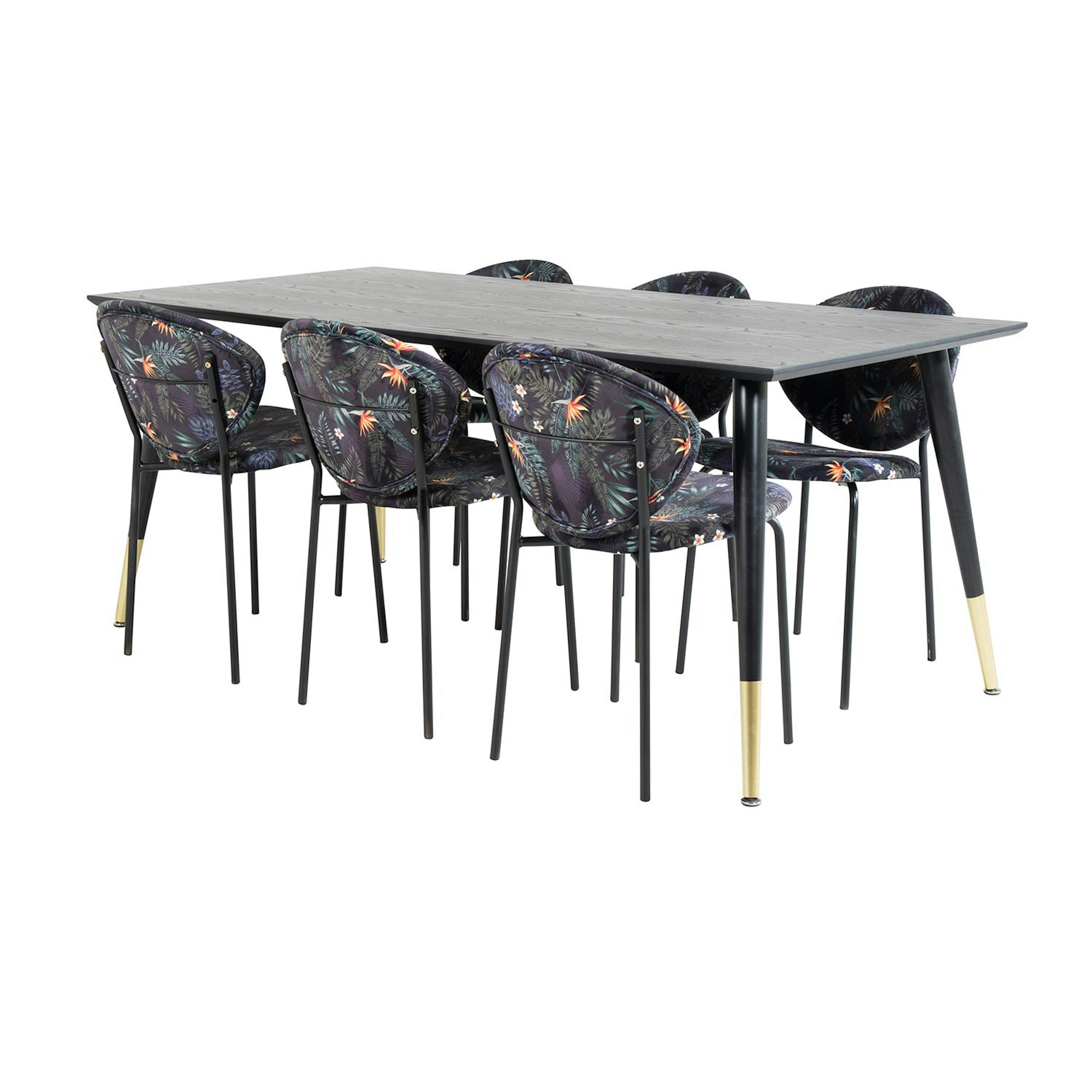 Svart/Mässing/Blommönstrad