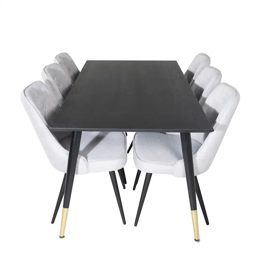 Matgrupp Venture Home Dipp med 6 Velvet Deluxe Stolar