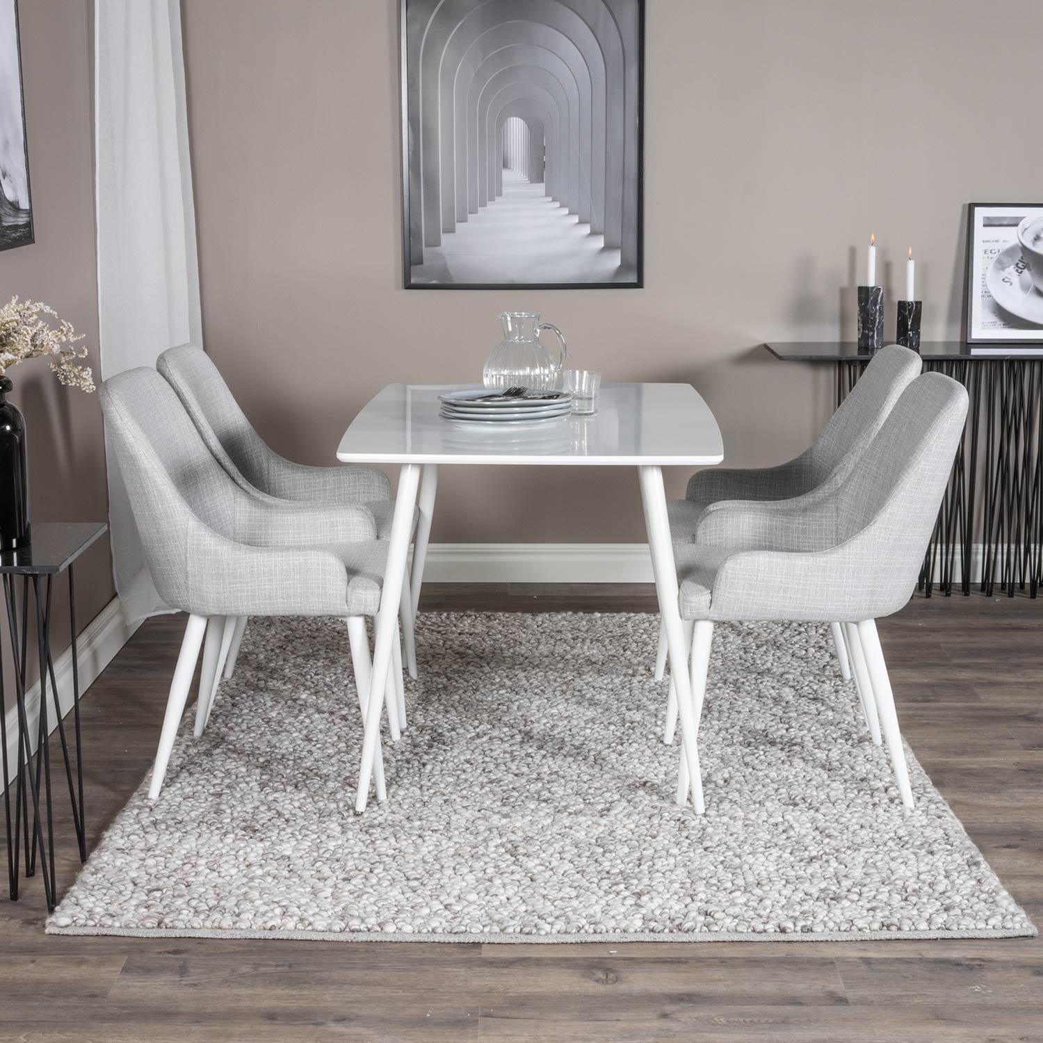 Matgrupp Venture Home Pobbie med 4 Plake Stolar Polyestertyg