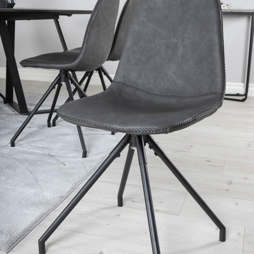 Matgrupp Venture Home Madde med 6 Pobbie Stolar Konstläder