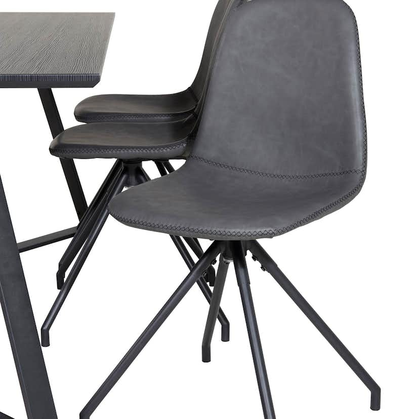 Matgrupp Venture Home Madde med 6 Pobbie Stolar Konstläder