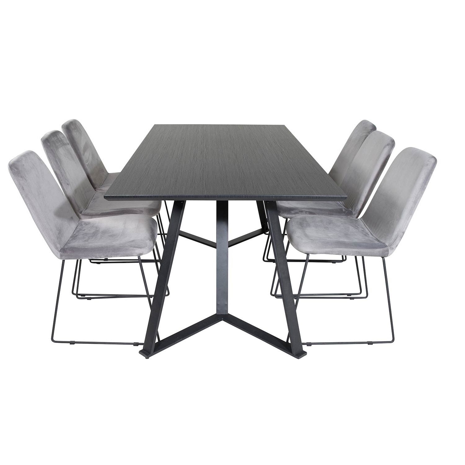 Matgrupp Venture Home Madde med 6 Muscot Stolar Sammet