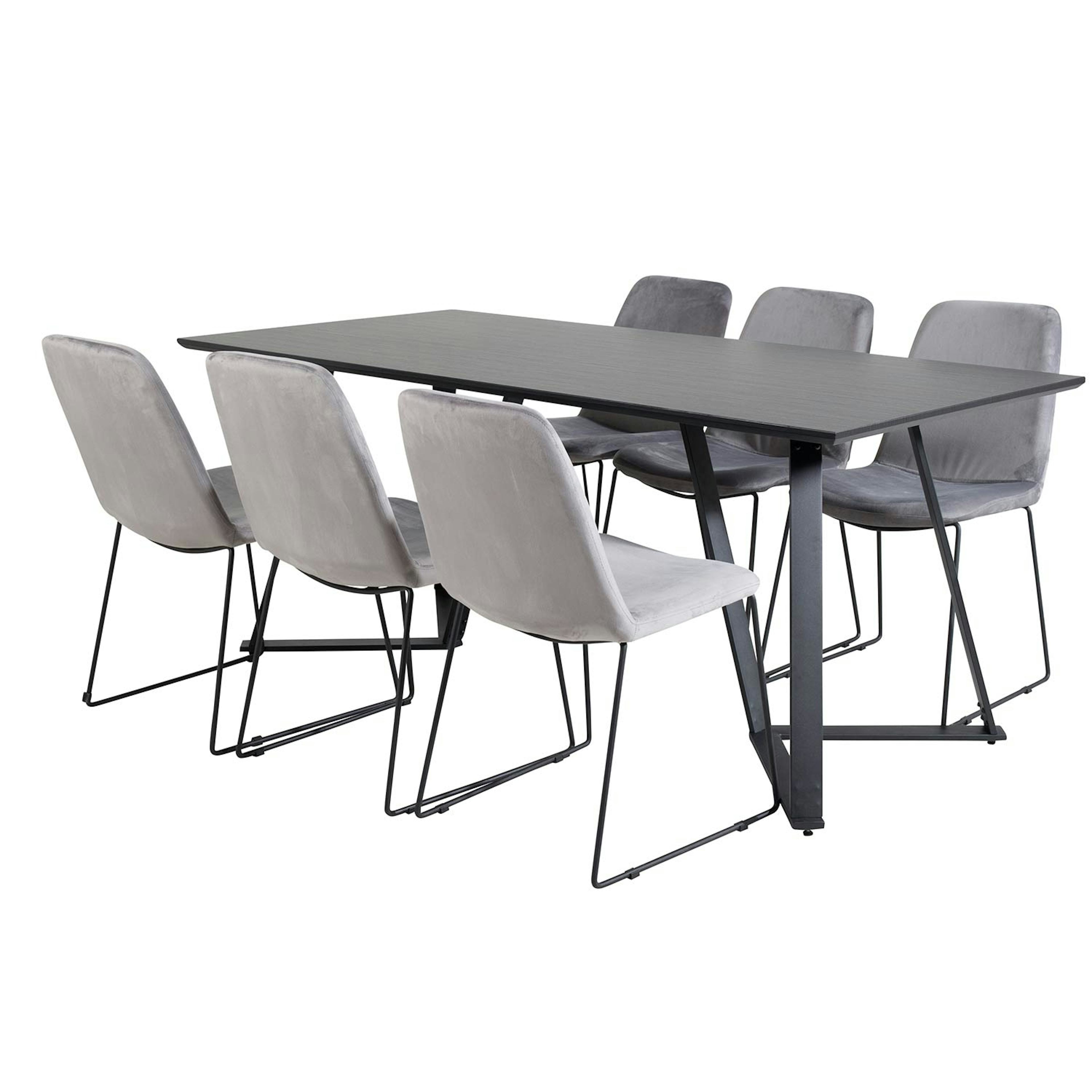 Matgrupp Venture Home Madde med 6 Muscot Stolar Sammet