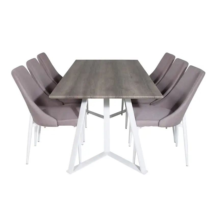 Matgrupp Venture Home Madde med 6 Laura Stolar Polyestertyg