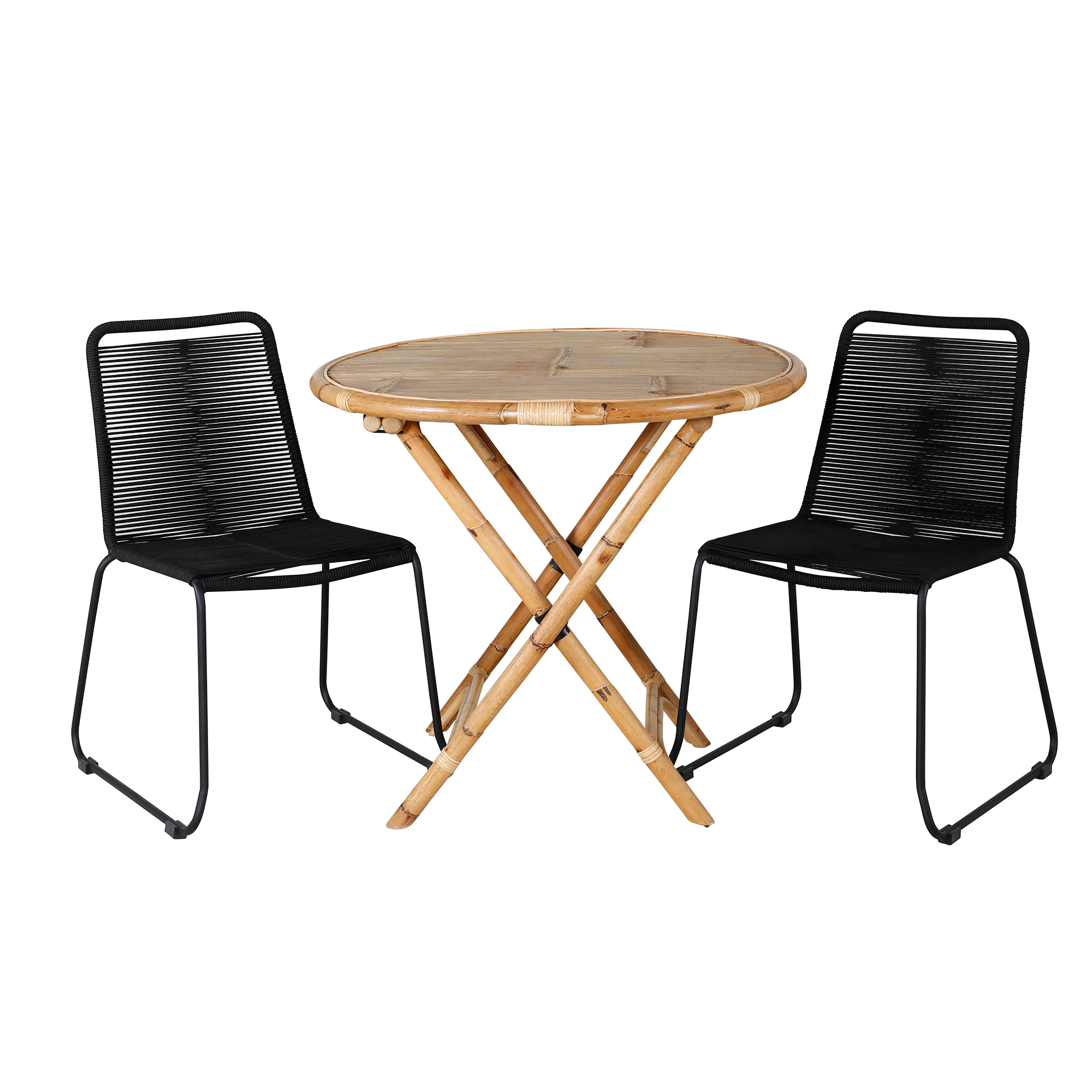 Cafégrupp Venture Home Cane med 2 Lindos Trädgårdsstolar Utomhus