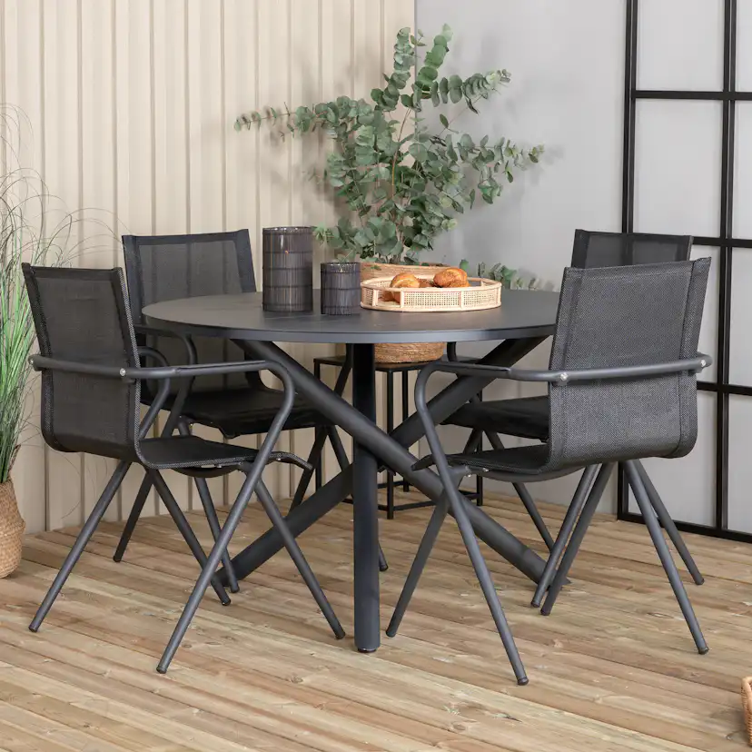 Matgrupp Venture Home Ande med 4 Sally Matstolar