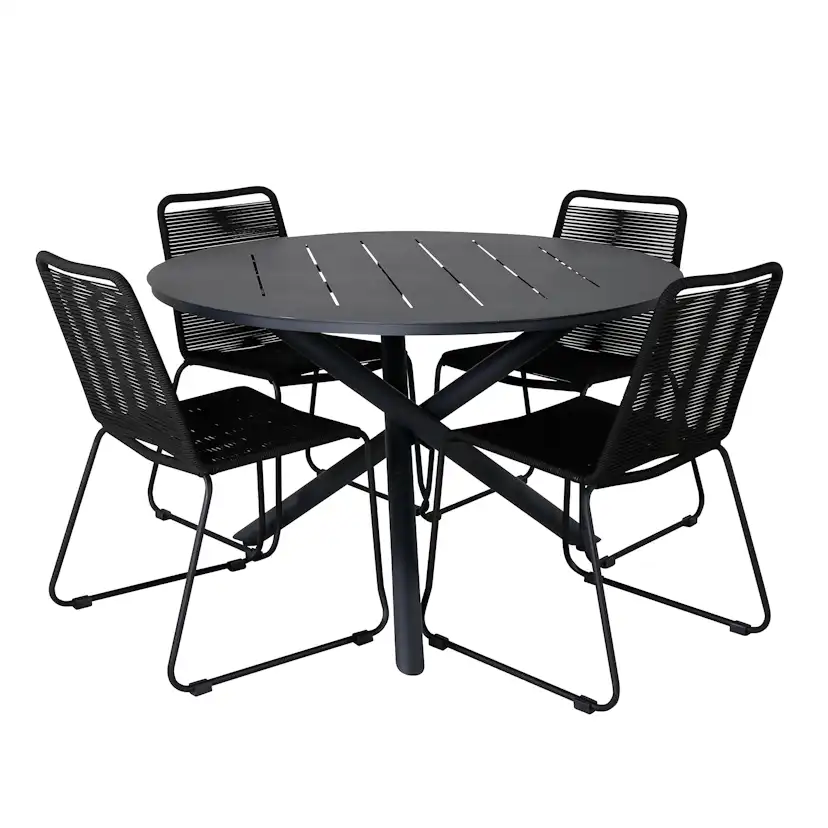 Matgrupp Venture Home Ande med 4 Minos Matstolar Stapelbar