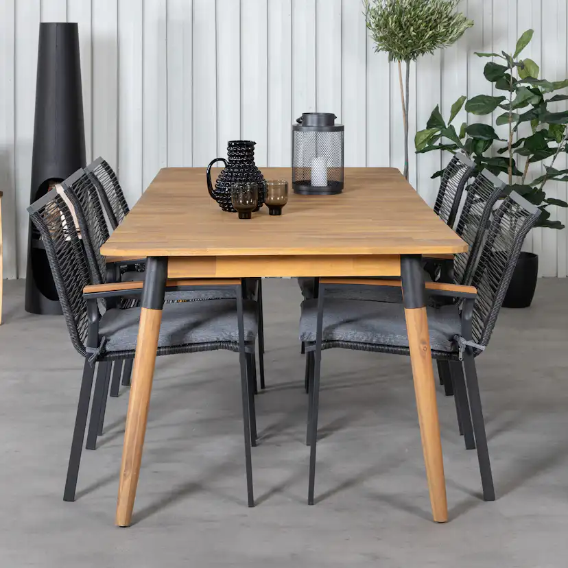 Matgrupp Utomhus Venture Home Julle med 6 Darri Trädgårdsstolar