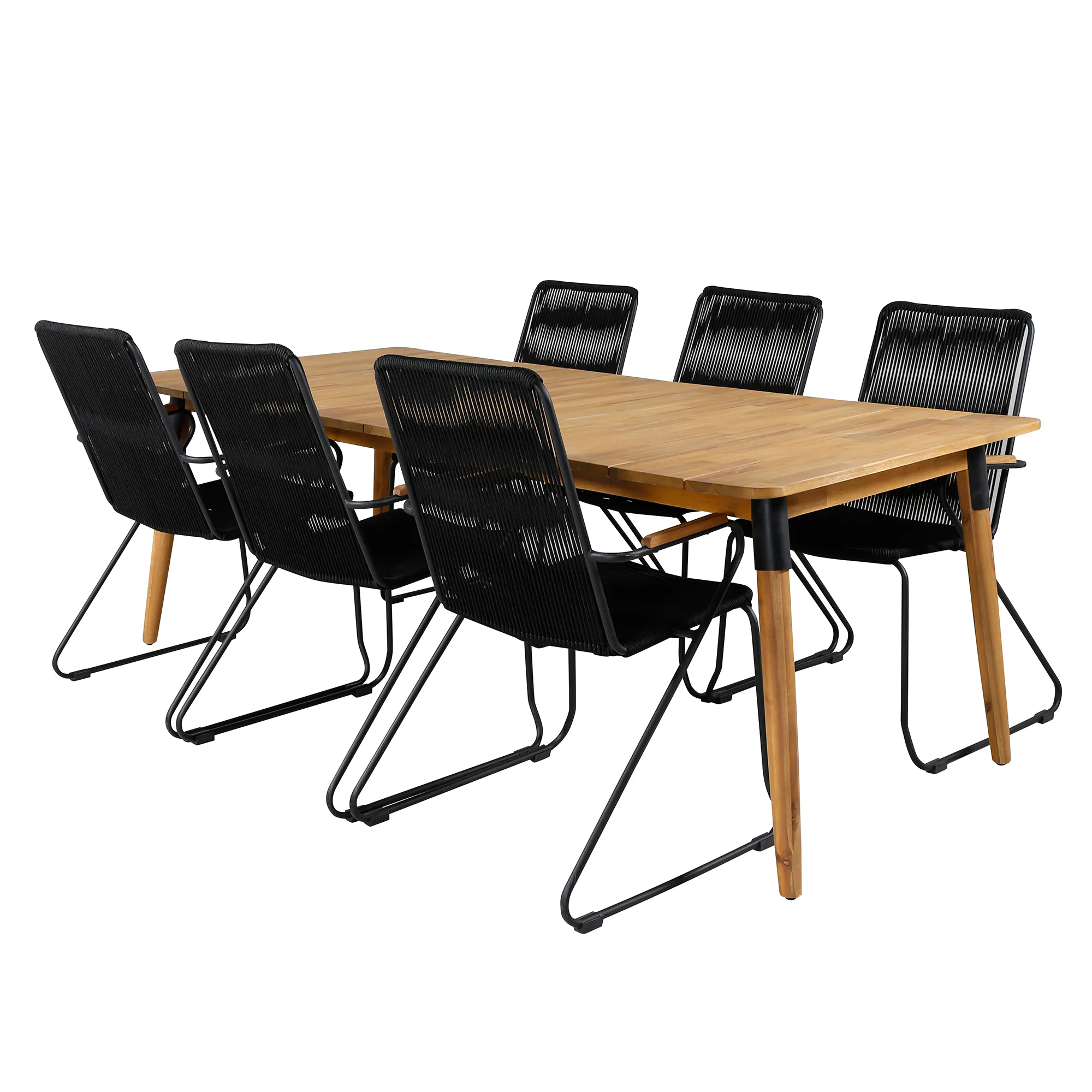 Matgrupp Utomhus Venture Home Julle med 6 Boy Trädgårdsstolar med Armstöd