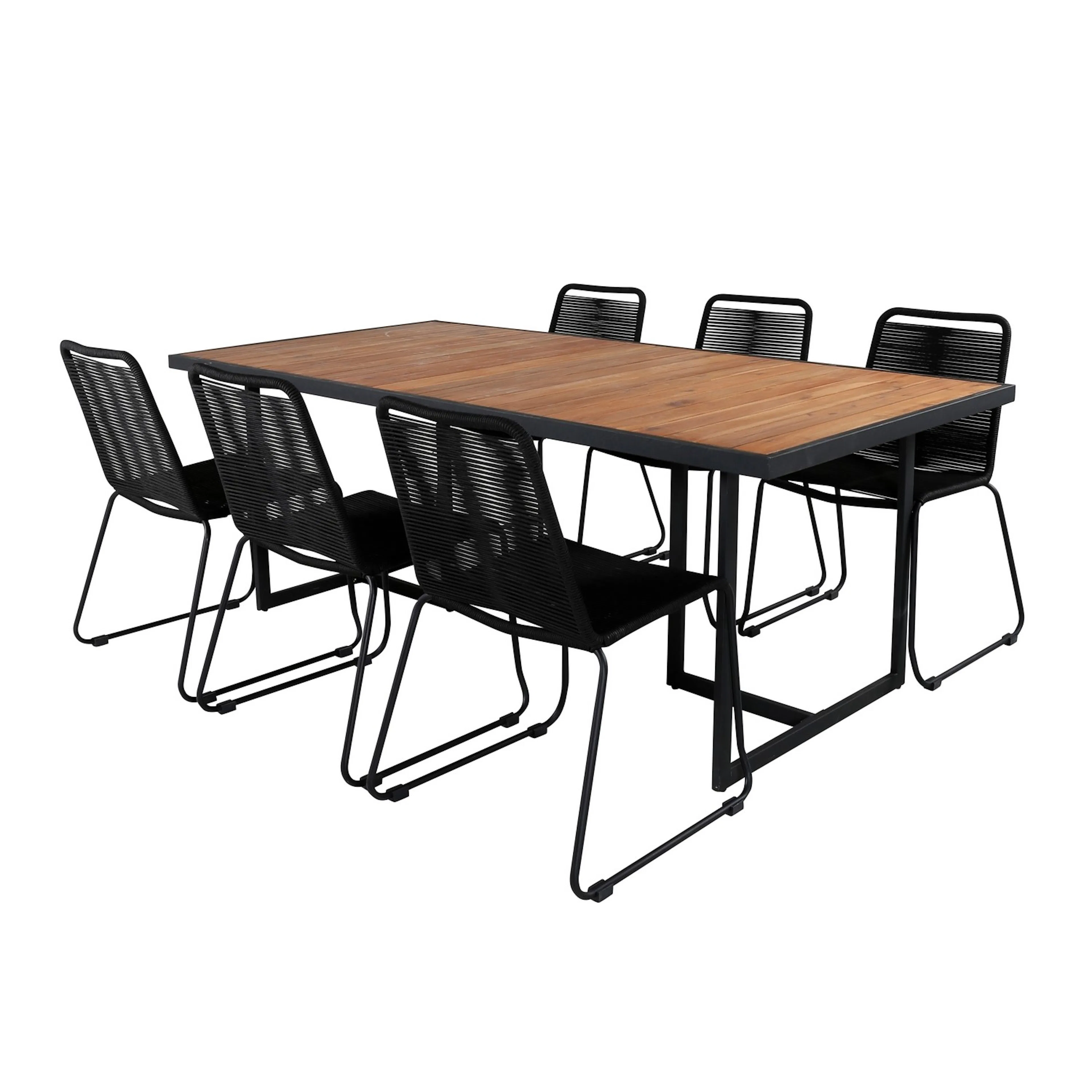 Matgrupp Venture Home King med 6 Lumi Stapelbara Matstolar