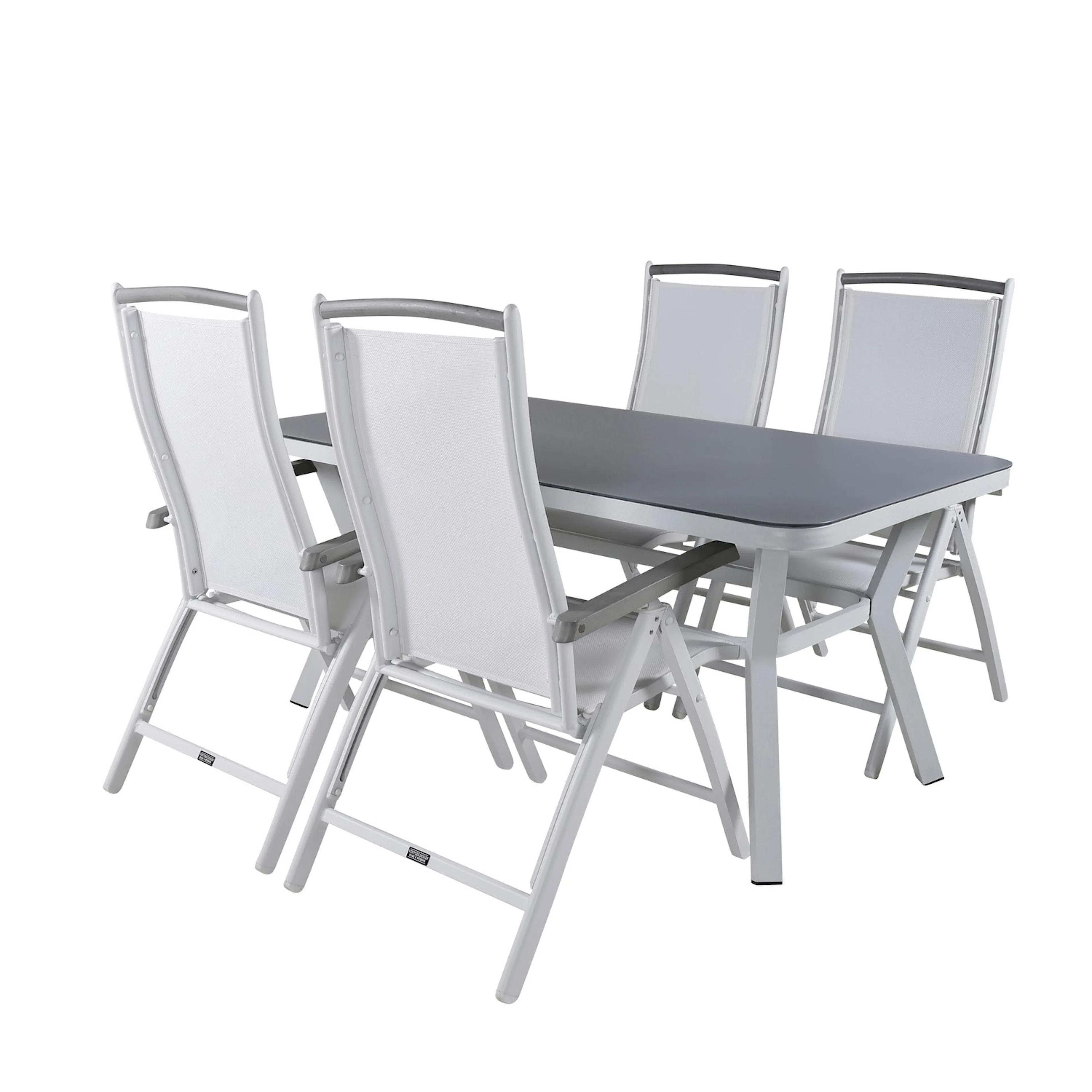 Matgrupp Utomhus Venture Home Vyn med 4 Arz Trädgårdsstolar Vit