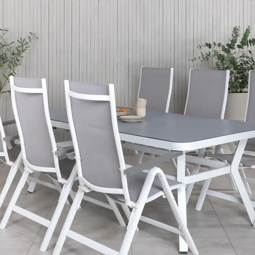 Matgrupp Utomhus Venture Home Virya 160x90 med 6 Albany PositionsTrädgårdsstolar