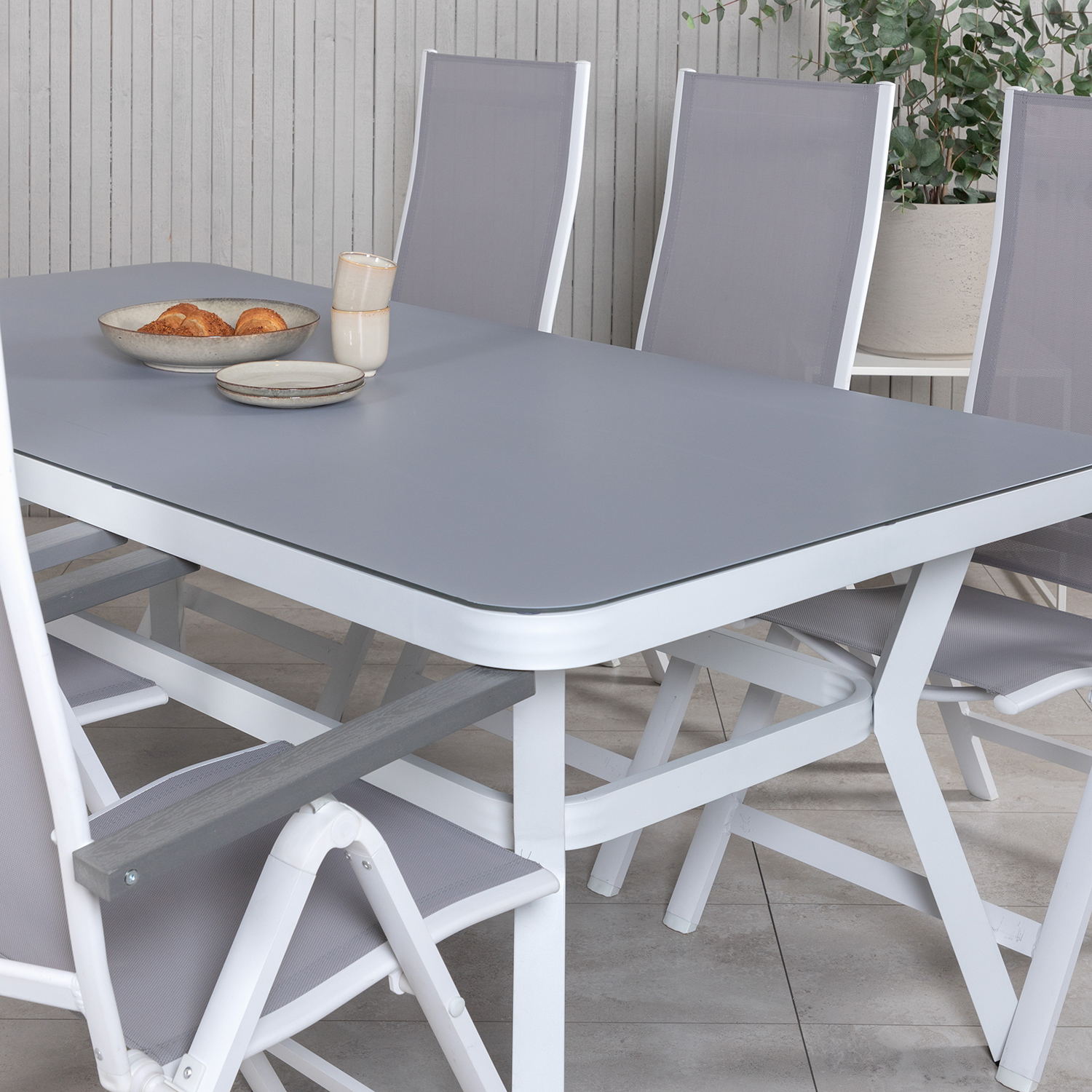 Matgrupp Utomhus Venture Home Virya 160x90 med 6 Albany PositionsTrädgårdsstolar