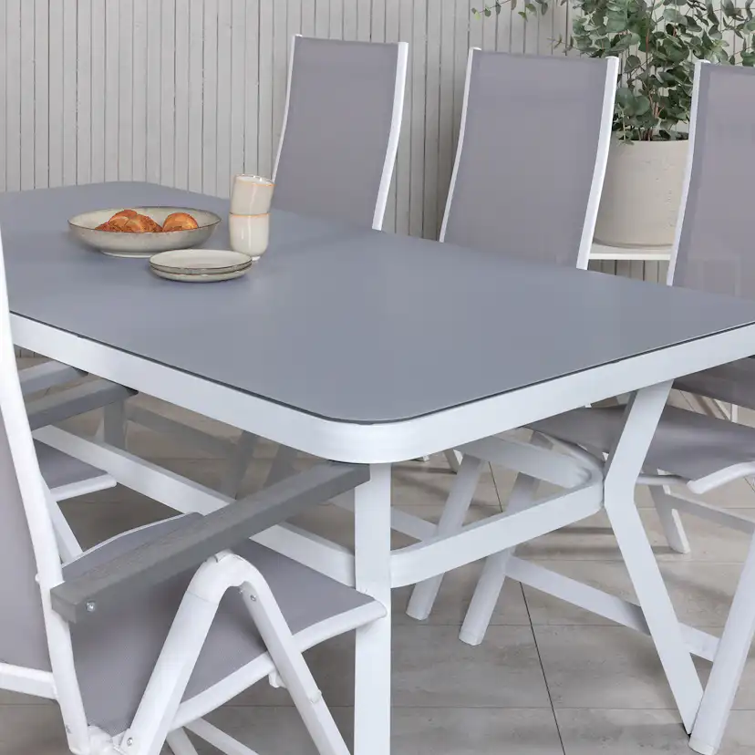 Matgrupp Utomhus Venture Home Virya 160x90 med 6 Albany PositionsTrädgårdsstolar