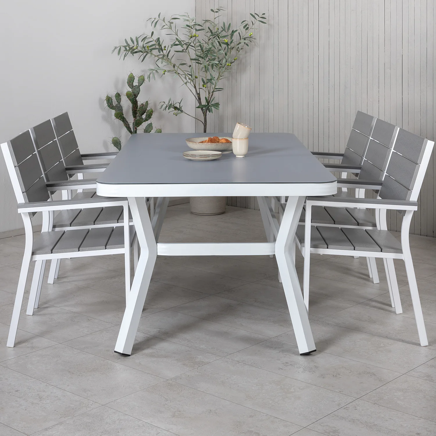 Matgrupp Utomhus Venture Home Virya 160x90 med 6 Levels StapelTrädgårdsstolar