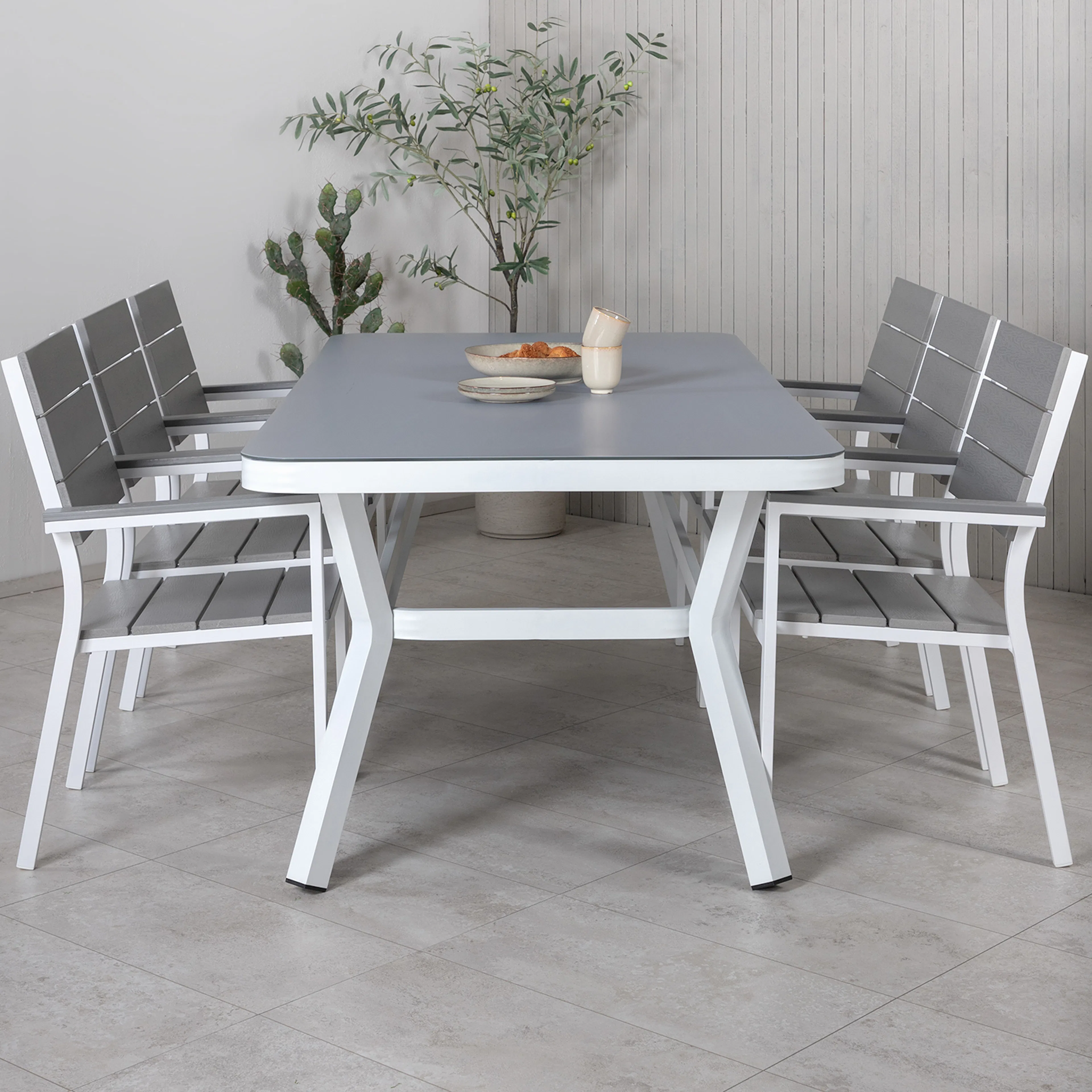 Matgrupp Utomhus Venture Home Virya 160x90 med 6 Levels StapelTrädgårdsstolar