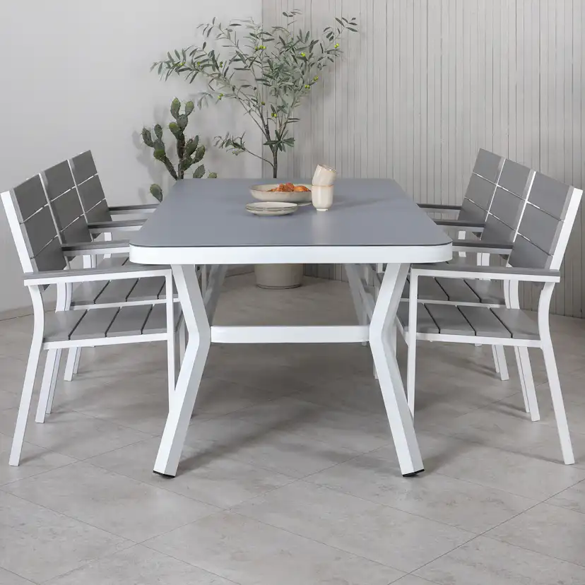 Matgrupp Utomhus Venture Home Virya 160x90 med 6 Levels StapelTrädgårdsstolar