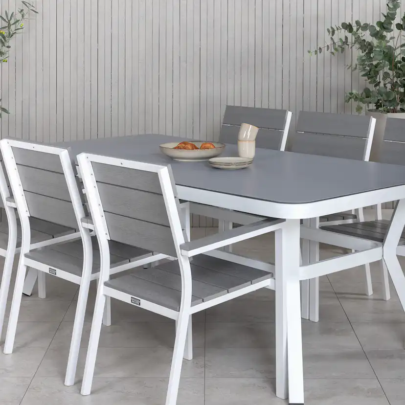 Matgrupp Utomhus Venture Home Virya 160x90 med 6 Levels StapelTrädgårdsstolar