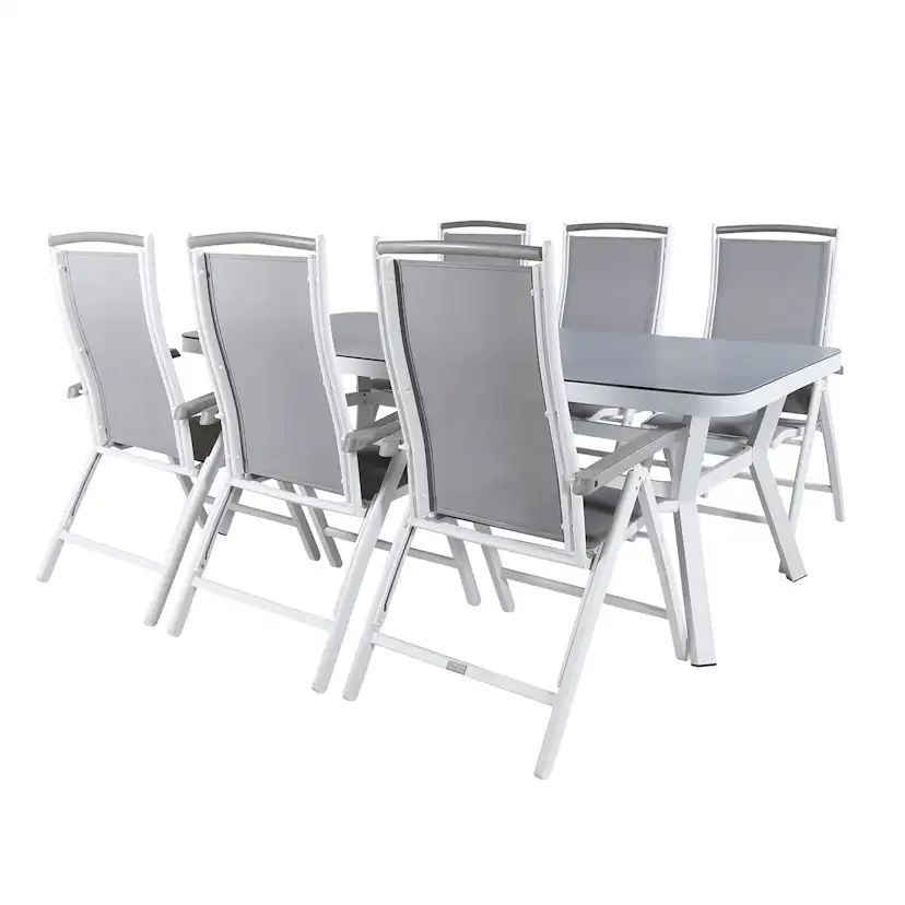 Matgrupp Utomhus Venture Home Virya 160x90 cm med 6 Albany Trädgårdsstolar