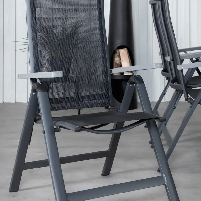 Matgrupp Utomhus Venture Home Aleyna 224 Svart med 6 Aleyna PositionsTrädgårdsstolar