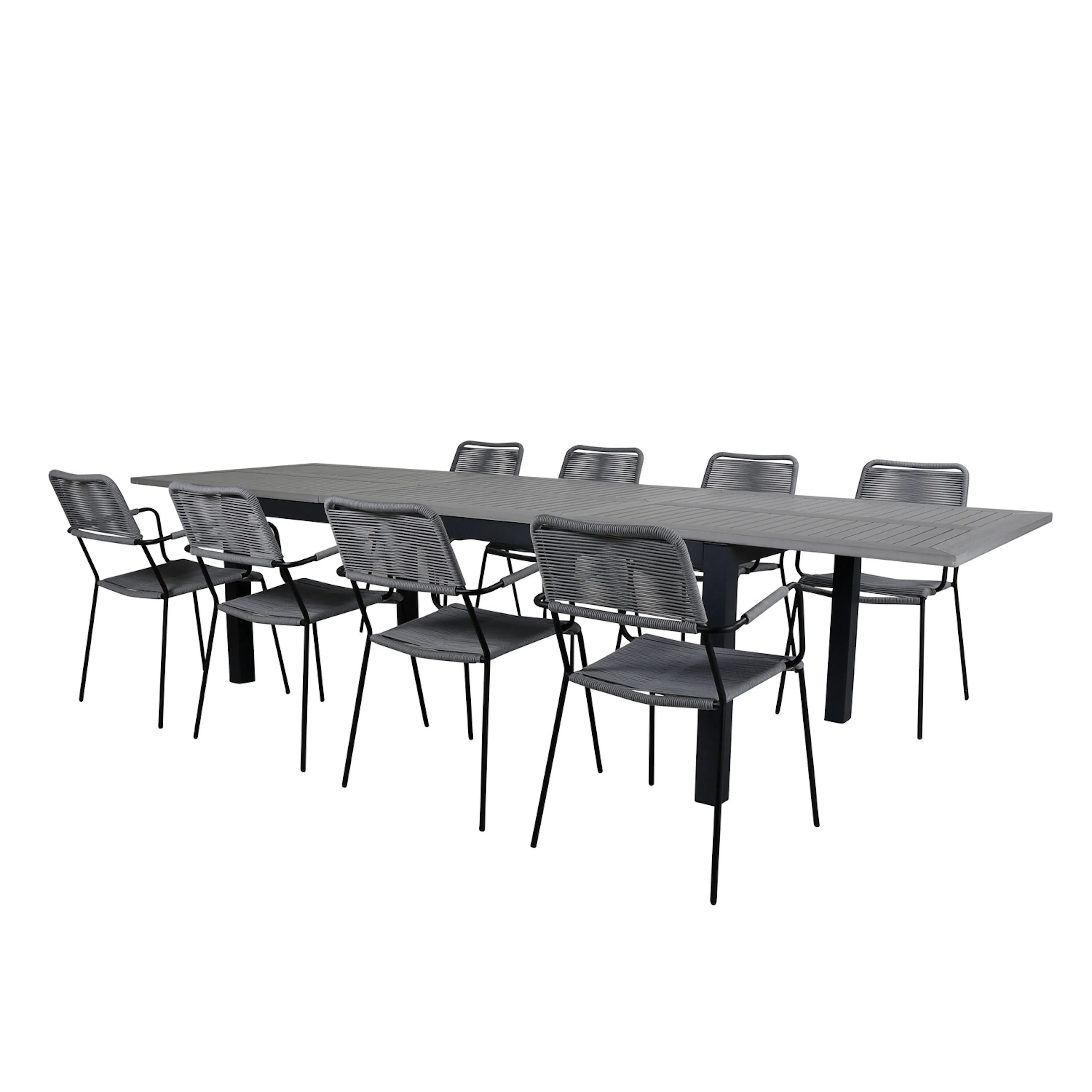 Matgrupp Utomhus Venture Home Aleyna 224 med 8 Leon Trädgårdsstolar