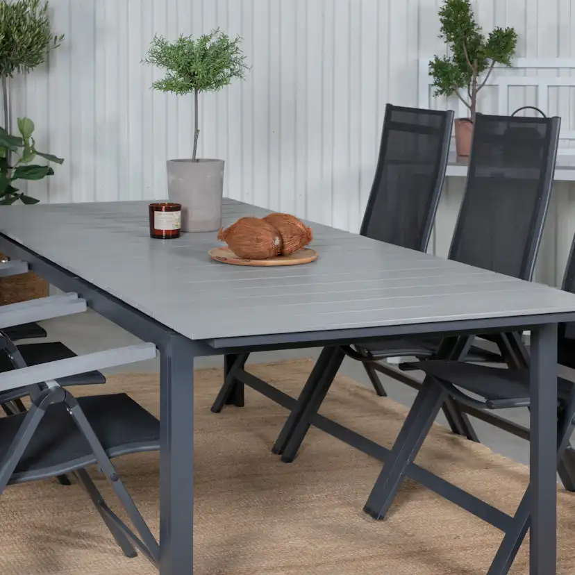 Matgrupp Venture Home Lova 224 Svart med 6 Aleyna Positionsstolar