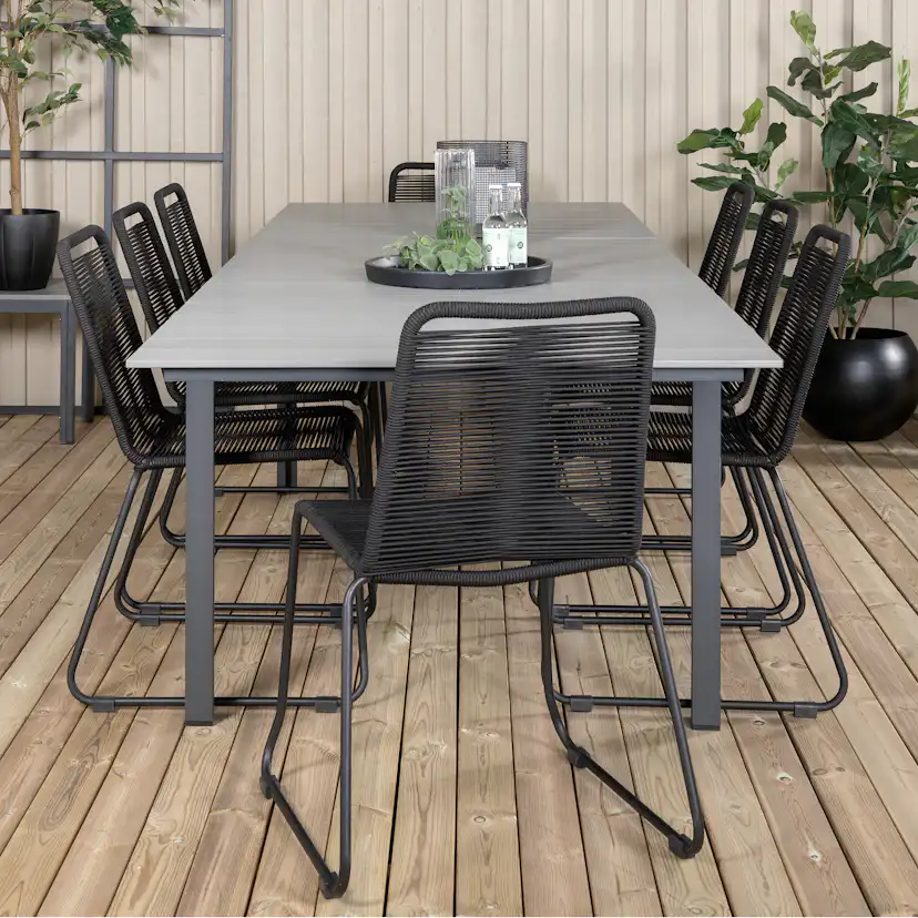 Matgrupp Venture Home Lova 224 med 8 Leon Stapelbara Matstolar