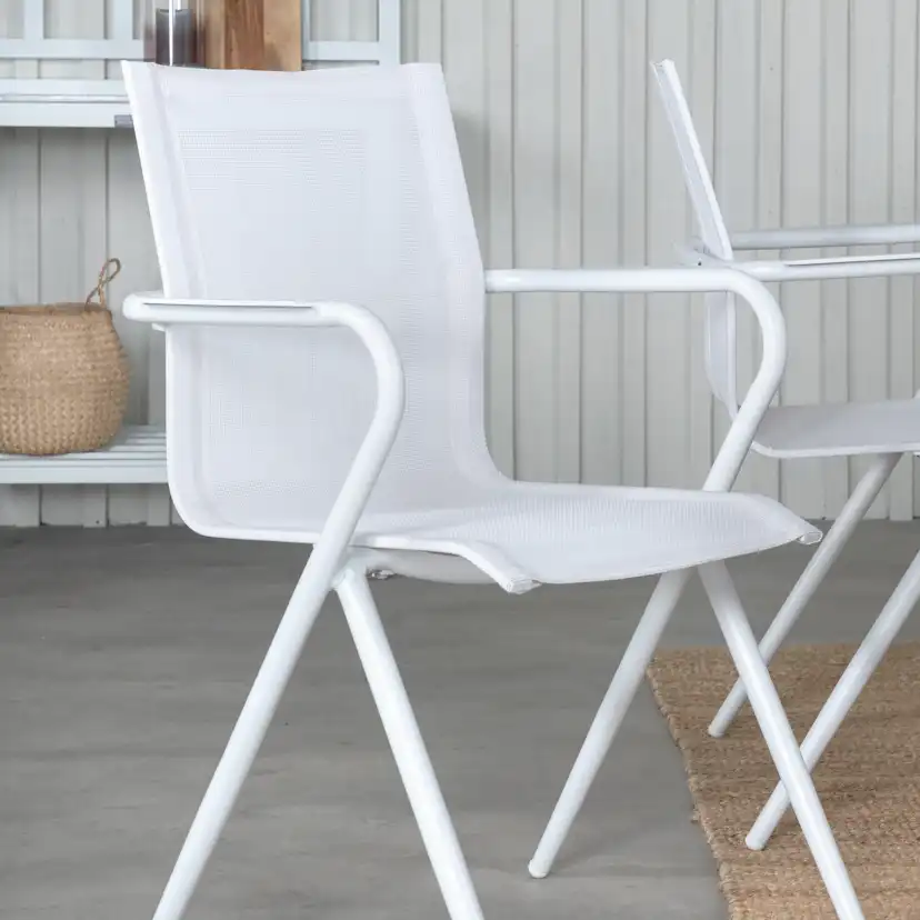 Matgrupp Venture Home Aleyna 152 Vit med 4 Aspen Matstolar