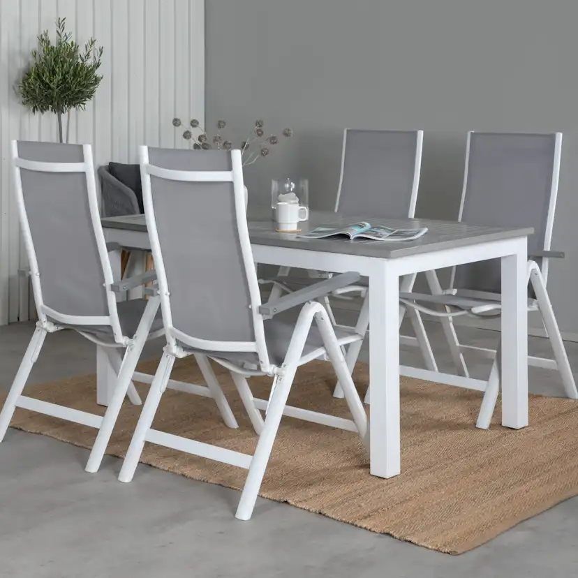 Matgrupp Venture Home Aleyna 152 Vit med 4 Aleyna Positionsstolar