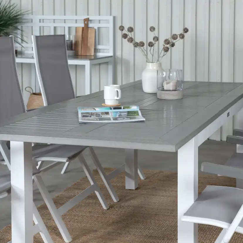 Matgrupp Venture Home Aleyna 152 Vit med 6 Aleyna Positionsstolar