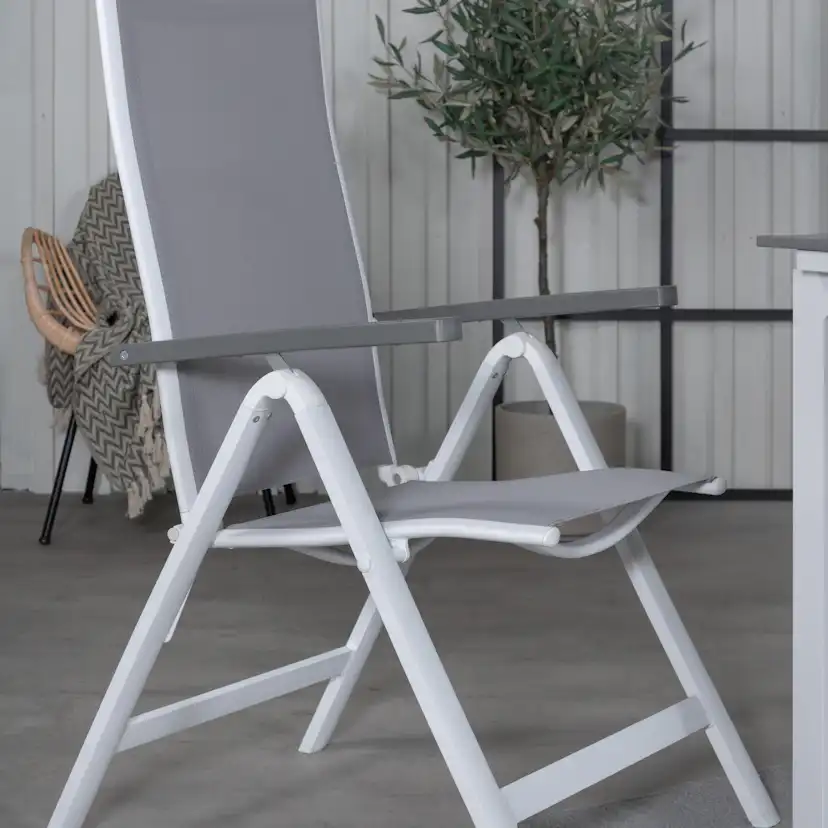 Matgrupp Venture Home Lova 160 Vit med 4 Aleyna Positionsstolar