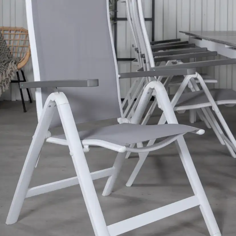 Matgrupp Venture Home Lova 224 Vit med 8 Aleyna Positionsstolar